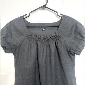 Grey puffed sleeve dress